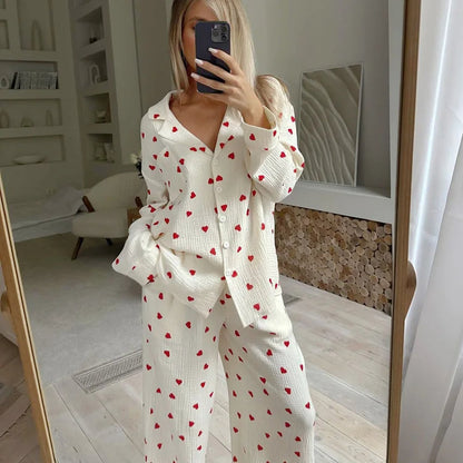 “Sweet Hug” Cotton Pajamas